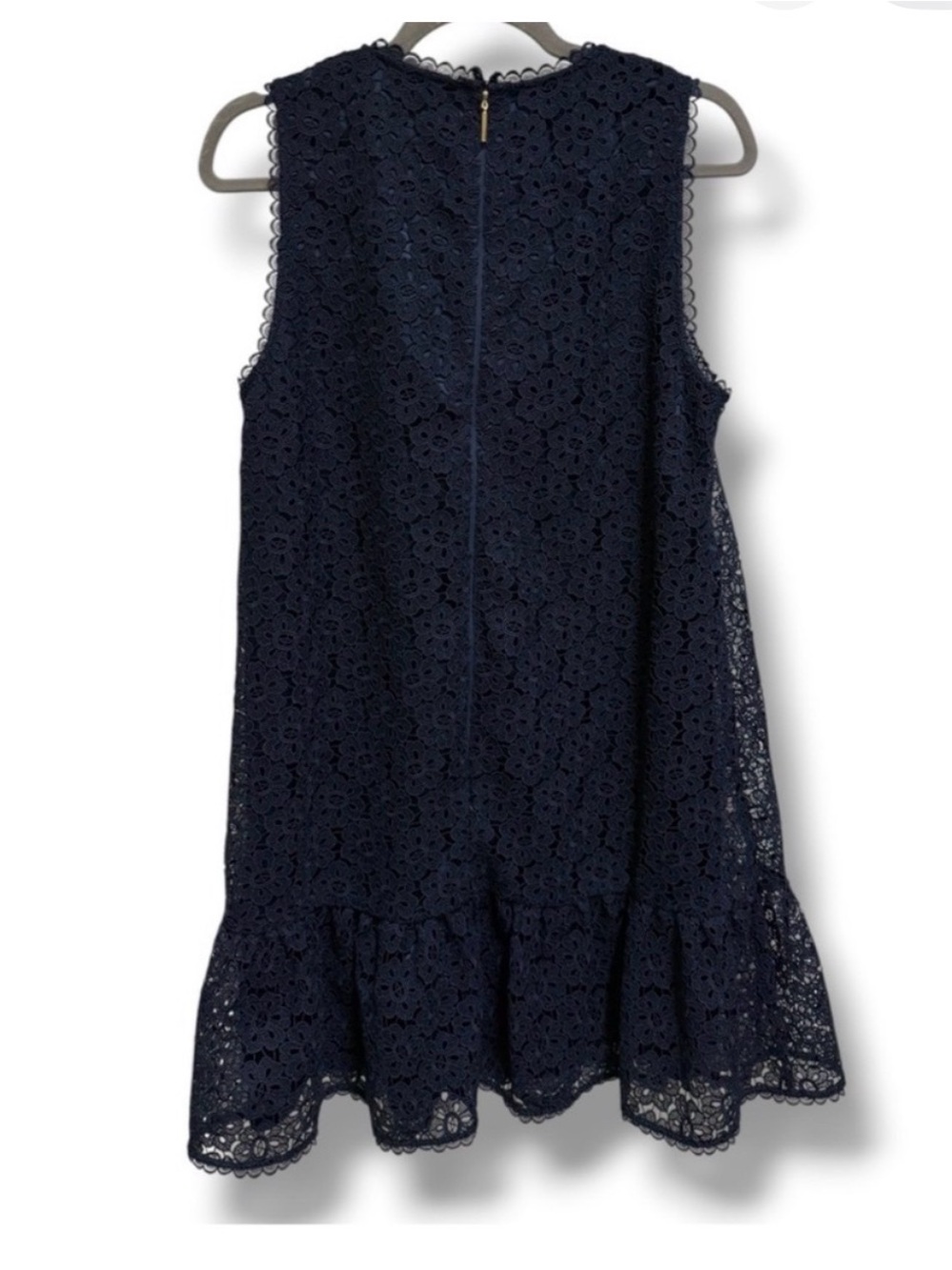 kate spade Navy Lace Sleeveless Ruffle-Hem Midi Dress - Picture 3 of 3